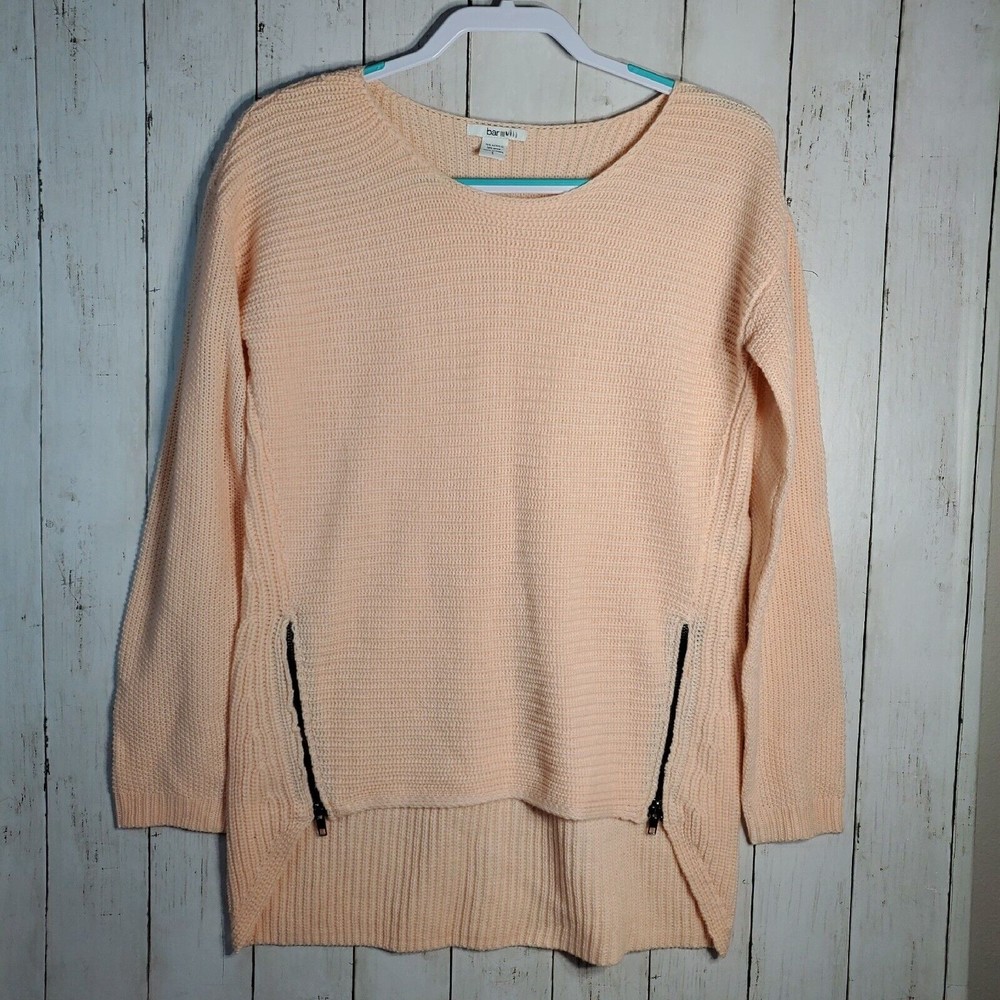Bar III Women's Long Sleeve Knit Sweater, Palest Pink Size Small